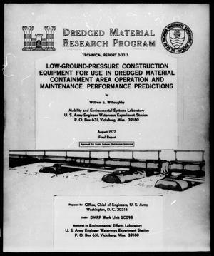 Low-Ground-Pressure Construction Equipment for Use in Dredged Material Containment Area Operation and Maintenance, Performance Predictions, Appendix A