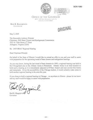 Letter from Governor Blagojevich to Chairman Principi (5May05)