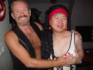 [Donny Perry and guest at Halloween party]