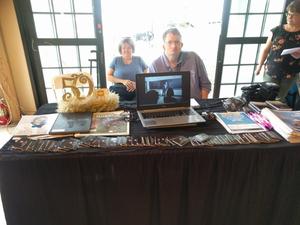 [Sheryl Stagner and Jeff Stagner at the DCCCD booth inside of Chautauqua Pavilion]