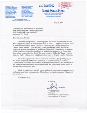 Letter from Sen. Stevens to Chmn Principi (18May05)