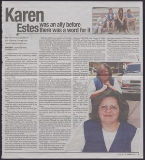 [Clipping: Karen Estes was an ally before there was a word for it]