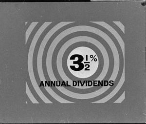 [Advertisement for annual dividends]