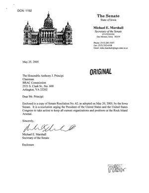 Letter from Senator Marshall (Iowa) to Principi