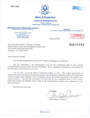 Letter from Caruso to Chairman Principi and the Commissioners (26May05)