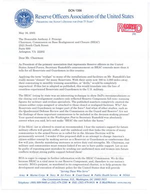Letter from the Reserve Officers Association of the United States to Chairman Principi