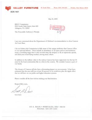 Letter from Scott Davis to The BRAC Commission