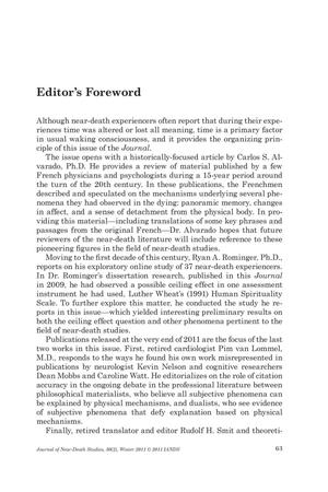 Editor's Foreword [Winter 2011]