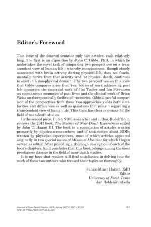 Primary view of object titled 'Editor's Foreword [Spring 2017]'.