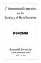 Pamphlet: 5th International Symposium on the Sociology of Music Education