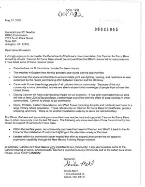 Letter from Sheila Mehl to Commissioners Skinner & Newton