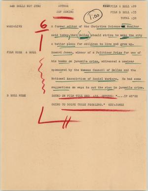 Primary view of object titled '[News Script: Author]'.