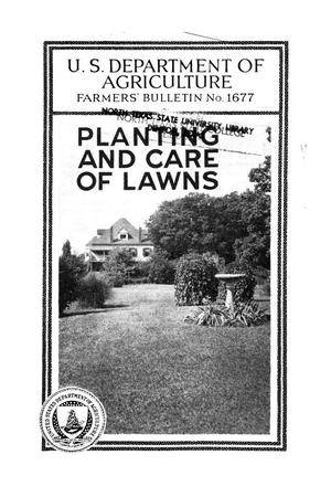 Primary view of object titled 'Planting and care of lawns.'.