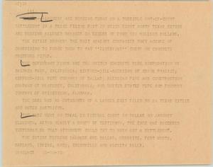 Primary view of object titled '[News Script: Damage lawsuits]'.
