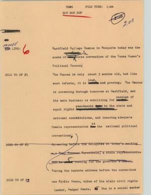 Primary view of object titled '[News Script: TWPC]'.