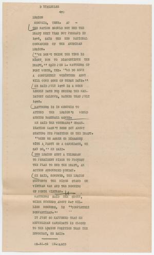 Primary view of object titled '[News Script: National draft]'.