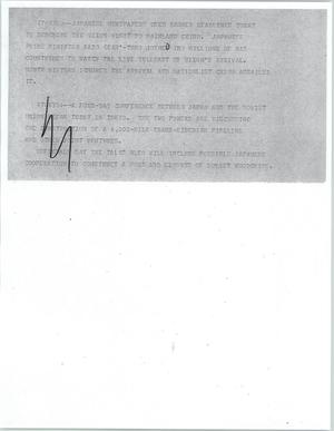 Primary view of object titled '[News Script: Nixon's arrival to China]'.