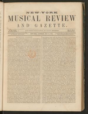 Primary view of object titled 'New York Musical Review and Gazette, Volume 6, Number 11, May 19, 1855'.