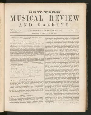 New York Musical Review and Gazette, Volume 7, Number 5, March 8, 1856
