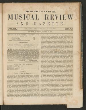 Primary view of object titled 'New York Musical Review and Gazette, Volume 8, Number 22, October 31, 1857'.