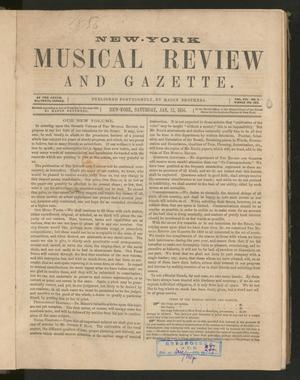 Primary view of object titled 'New York Musical Review and Gazette, Volume 7, Number 1, January 12, 1856'.