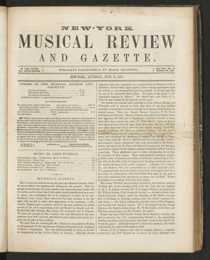 Primary view of object titled 'New York Musical Review and Gazette, Volume 8, Number 13, June 27, 1857'.