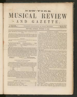 New York Musical Review and Gazette, Volume 7, Number 24, November 29, 1856