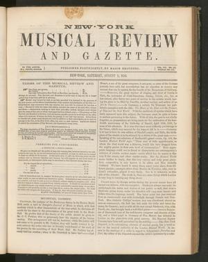 Primary view of object titled 'New York Musical Review and Gazette, Volume 7, Number 16, August 9, 1856'.