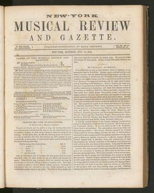 Primary view of object titled 'New York Musical Review and Gazette, Volume 7, Number 14, July 12, 1856'.