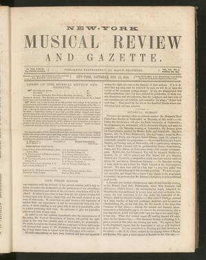 New York Musical Review and Gazette, Volume 7, Number 4, February 23, 1856