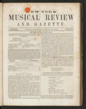 Primary view of object titled 'New York Musical Review and Gazette, Volume 8, Number 8, April 18, 1857'.