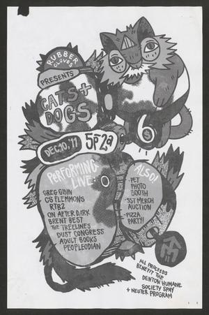 [Cats + Dogs benefit concert poster]