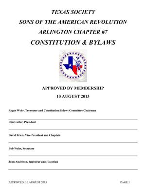 TXSSAR, Arlington Chapter 7, Constitution and Bylaws, 2013