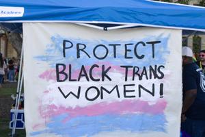 ["Protect Black Trans Women!" painting at PRIDENTON]