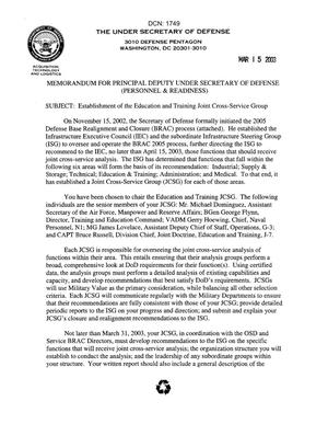 Memorandum for Principal Deputy Under Secretary of Defense (Personnel & Readiness)