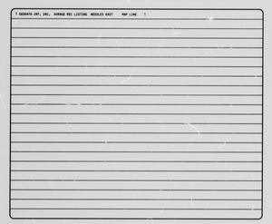 Primary view of object titled '[Eastern Needles Quadrangle: Average Record Data Listings]'.