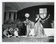 Photograph: [Photograph of Stanley Marcus on stage at the 1949 Fortnight]