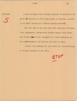 Primary view of object titled '[News Script: Young]'.