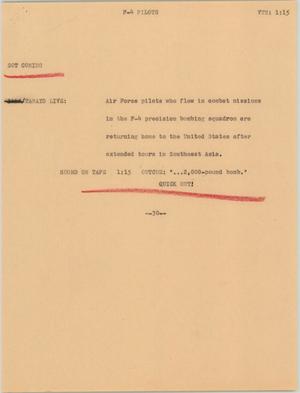 Primary view of object titled '[News Script: F-4 pilots]'.