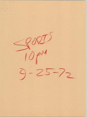 [News Script: Sports 10 pm September 24, 1972]