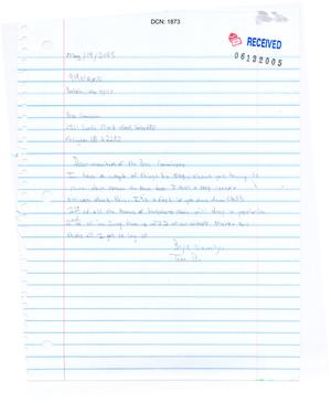 Letter from a student attending a Portales Municipal School
