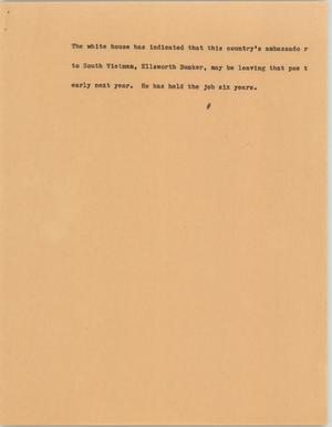 Primary view of object titled '[News Script: Bunker leaving]'.