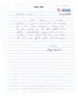 Letter from a student attending a Portales Municipal School