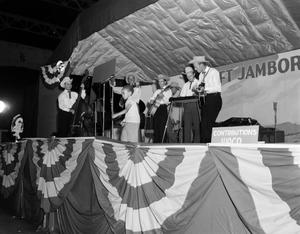 Primary view of object titled '[Photo of Hayloft Jamboree onstage]'.