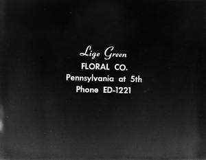Primary view of object titled '[Slide for Lige Green Floral Co.]'.
