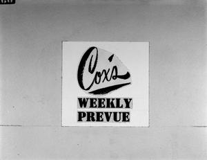 [Photograph of Cox's Weekly Prevue slides]