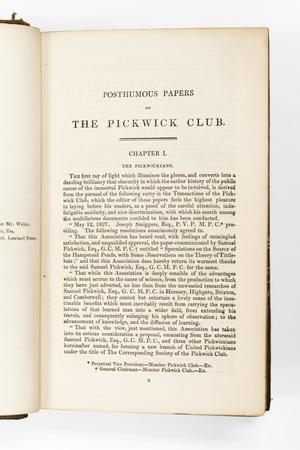 [The Posthumous Papers of the Pickwick Club, Chapter 1 page]