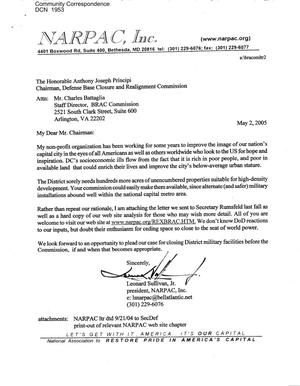 Letter to Chairman Principi and Secretary Rumsfeld from Leonord Sullivan Jr., President, NARPAC, Inc