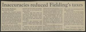 [Clipping: Inaccuracies reduced Fielding's taxes]
