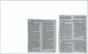 [Clipping: City of Dallas is a victim]